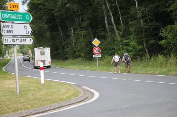 Sur la route de Ségry en compagnie de Bruno pour toute l’étape