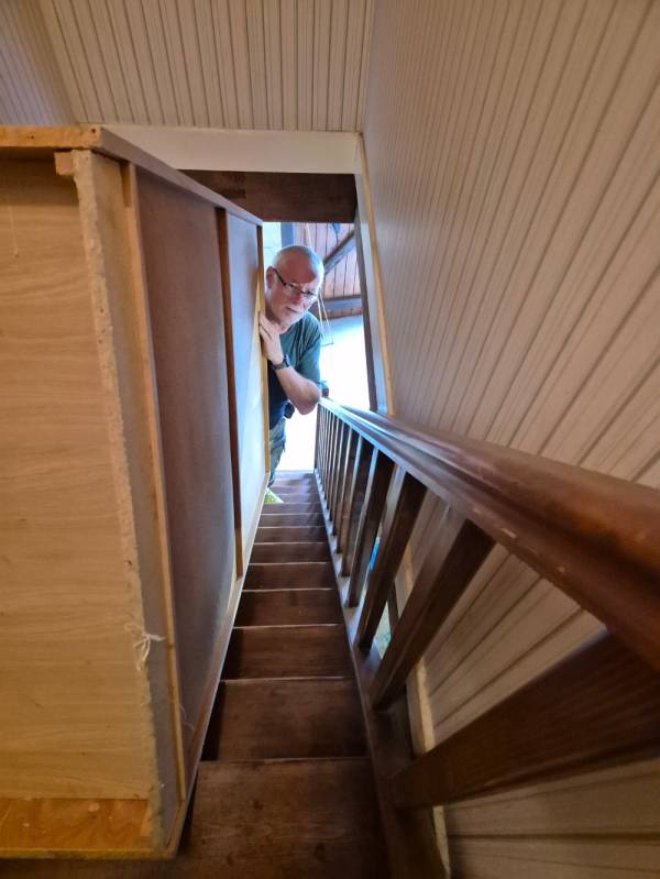 I confirm the stairs are narrow and steep for Bruno